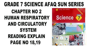 Grade 7 Science Afaq Sun Series Unit 2 Human Respiratory And Circulatory System Reading Page 18,19