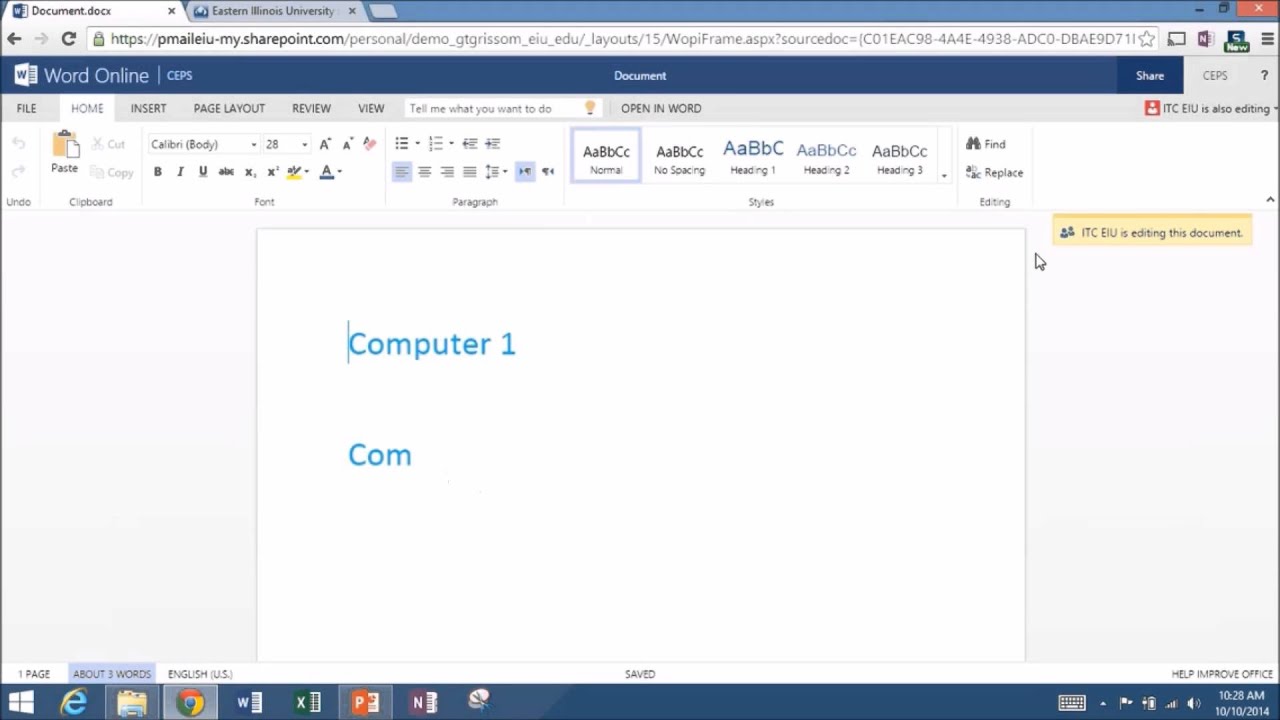 Itcts 036 Office 365 Co Authoring With Word Online Youtube