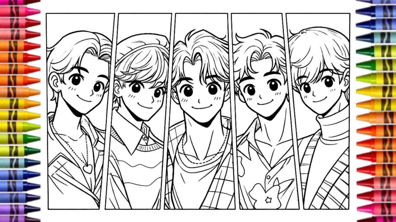 Cute Saja Boys Coloring 🌈 | Relaxing & Satisfying | Fan Art