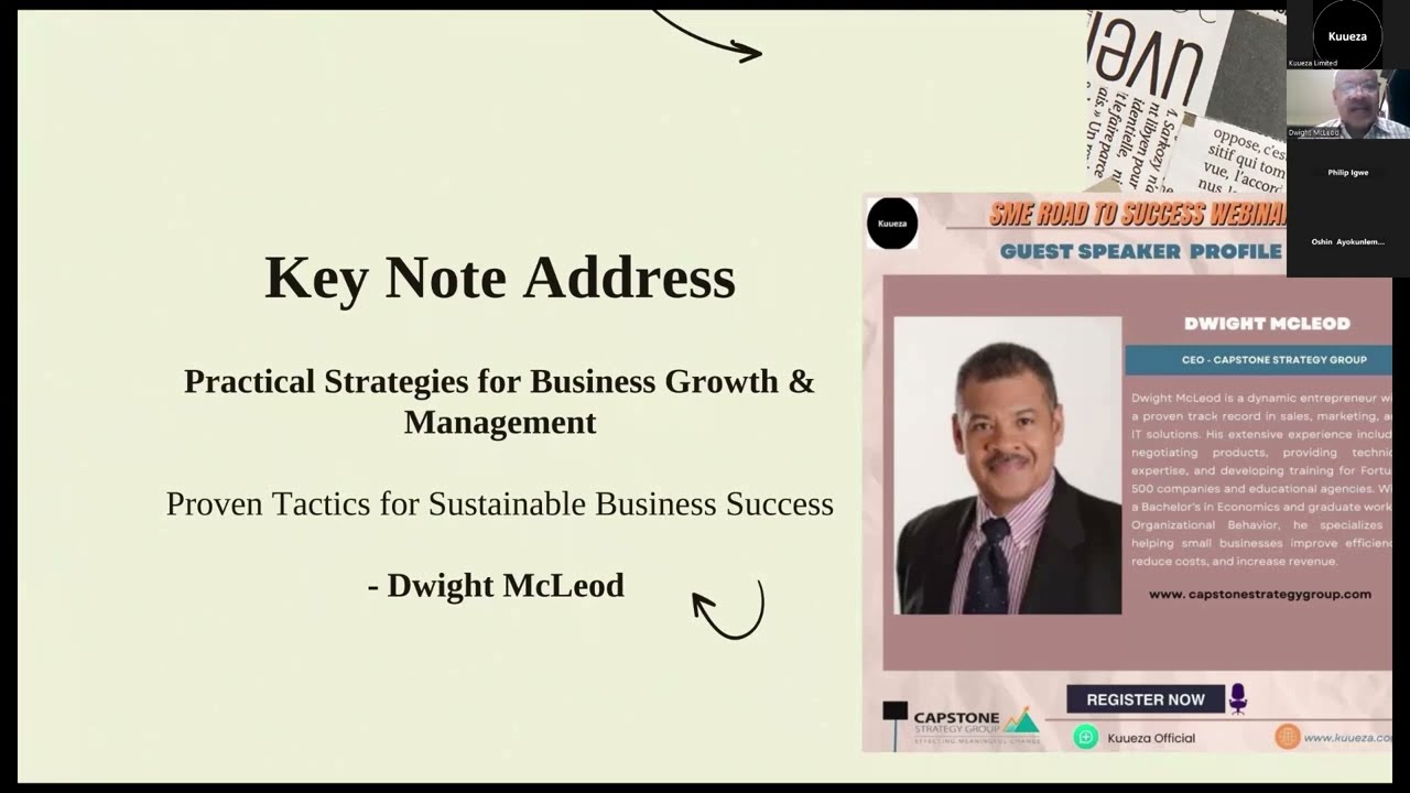 Kuueza SME Webinar: Master Financial Management with Dwight McLeod (April 2025)