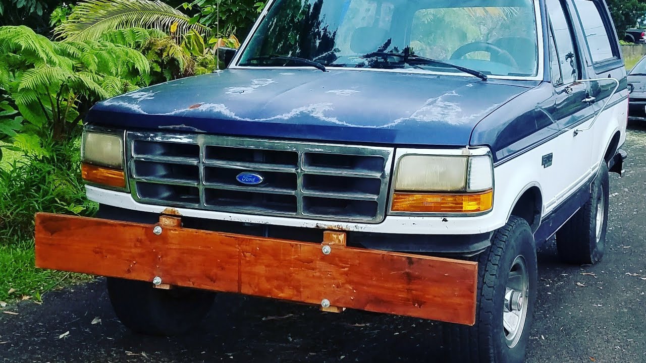 making the 1,000 ford bronco project legal with a 20 wood bumper 1994 full size YouTube