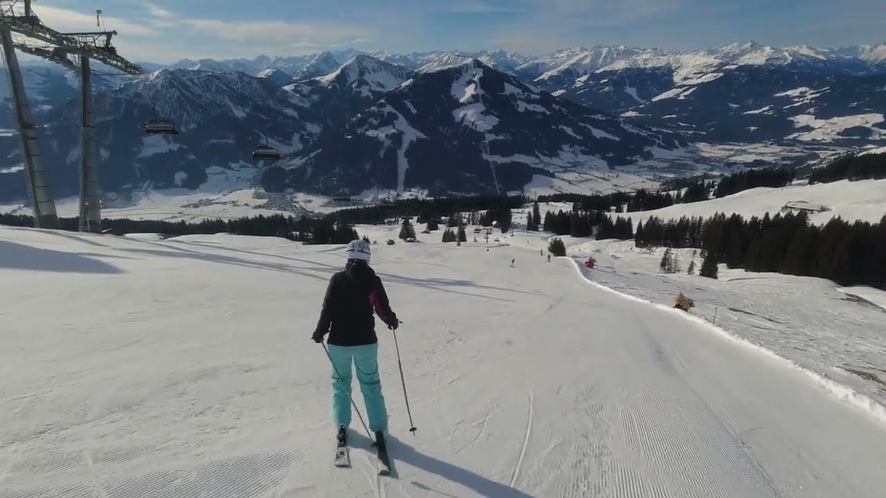 4k - SkiWelt - Wilder Kaiser - Talabfahrt Brixen - March 2022