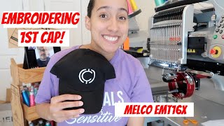 Embroidering My First Ever Hat on the Melco EMT16x Embroidery Machine! Unstructured Dad Hat