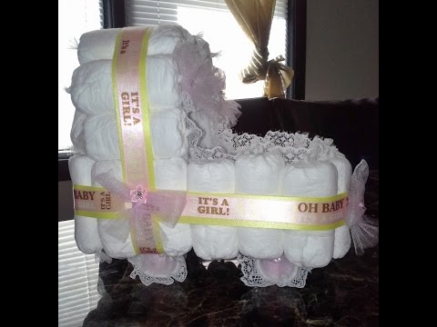 baby carriage made out of diapers