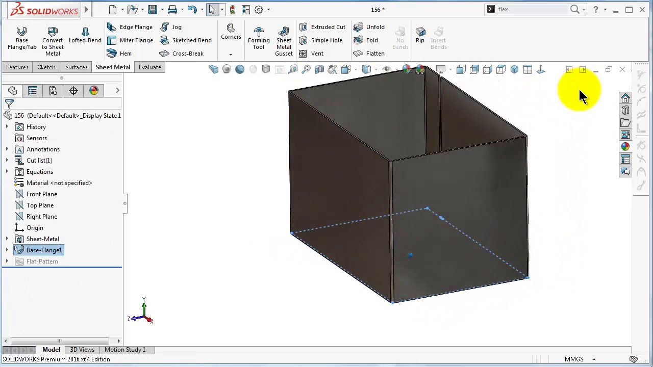 156 SolidWorks Sheet Metal Tutorial Bending Boundary lines, Jog feature