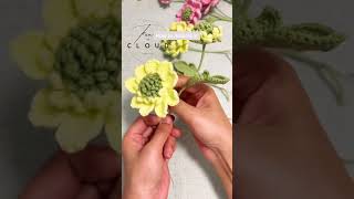 Watch as I crochet the intricate Scabiosa Comosa, bringing this unique flower to life #handmade