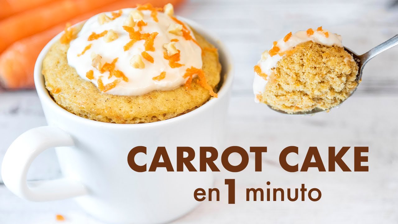 PASTEL de ZANAHORIA en MICROONDAS 🥕 | Carrot Cake SIN HORNO en 1 minuto