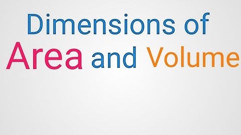 Dimensional formula of Area and Volume @varalakshmisphysicsclasses