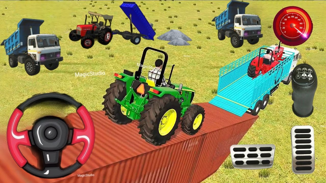 Drive JCB and Unloading Stone From Dumper in Game #jcb #tractordriver #dump..