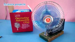 Dc Motor Car Fan 6 Inches How To Make Table Fan With 12V 7Ah Battery
