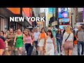 New york city virtual walking tour  times square nyc 4k walk hells kitchen  garment district