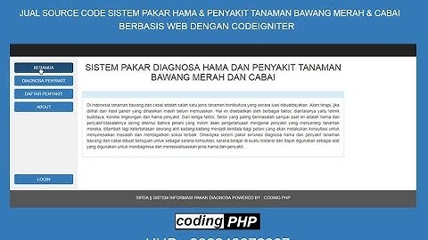 Sistem Pakar Diagnosa Hama Dan Penyakit Tanaman Berbasis Web dengan Codeigniter