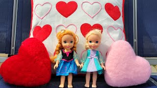 Valentine's Day 2023! Elsa \& Anna toddlers - Barbie - contest games - crafts - fun - surprises