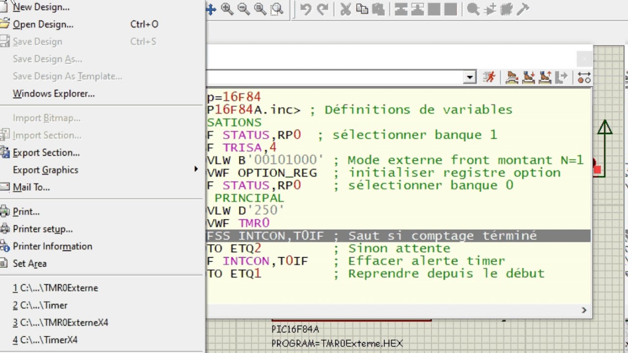 CHB4 PIC16F84 V TMR0 + TP5 - YouTube