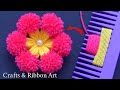 Super Easy Woolen Craft Ideas with Hair Comb - DIY Pom Pom Flower - Hand Embroidery Amazing Trick