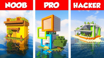 Minecraft NOOB vs PRO vs HACKER: MODERN ISLAND HOUSE BUILD CHALLENGE in Minecraft / Animation