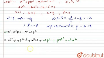 If  alpha, beta, gamma are therootsof  x^3 +px^2 +qx +r=0 then find sumalpha^2beta + sumalpha be...