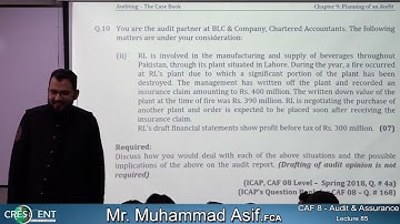AUDIT || Lecture 85 || Sir Asif || Autumn 2022