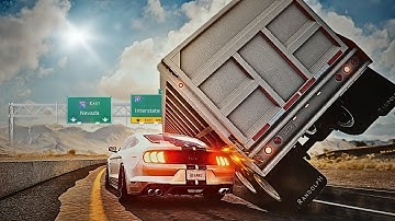 BeamNG Drive - Realistic Freeway Crashes #9