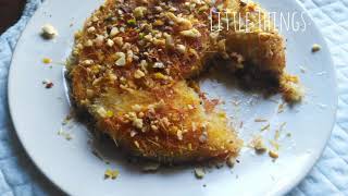 Easy kunafa recipie /without cheese and without oven /وصفة كنافة عربية/little things ✨