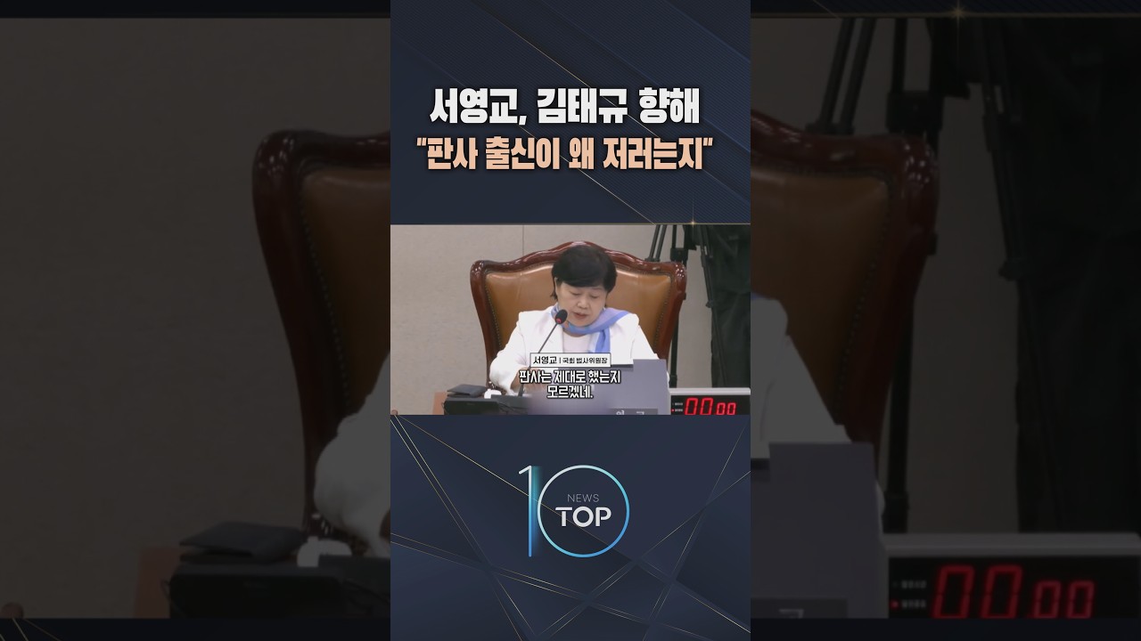 서영교, 김태규 향해 "판사 출신이 왜 저러는지" / #채널A #뉴스TOP10 #shorts