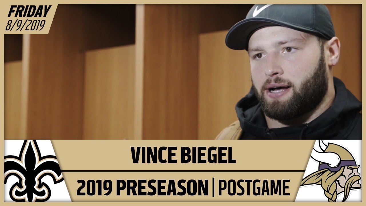 Vince Biegel Talks Continual Growth | Saints-Vikings Postgame | New Orleans Saints football score