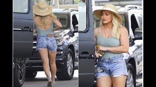 Hilary Duff goes bra-less as she steps out in Los Angeles