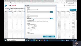 Independent sample t test | Stat Crunch