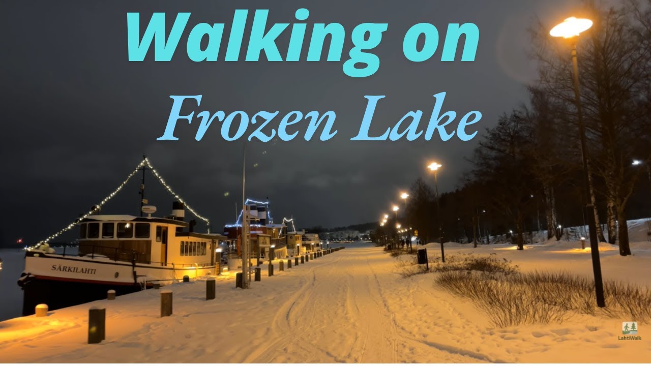Night Walk on the Frozen Lake Vesijärvi, Lahti ❄️🌙