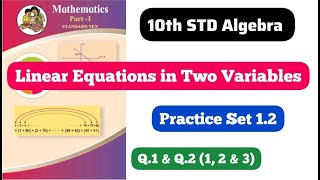 Linear equations in two variables Practice set 1.2 { Q.1 & Q .2 (1 to 3) } | 10th Algebra | MH Board