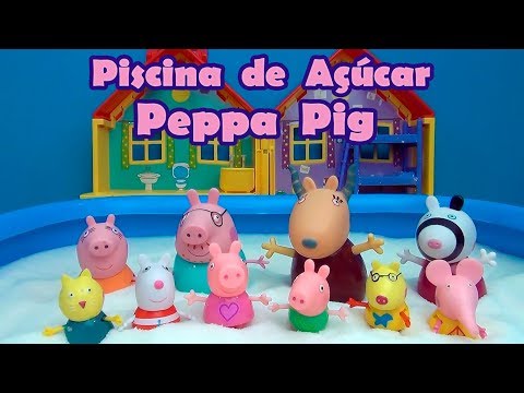 Peppa Pig na Piscina de Açúcar! Peppa Pig in the Sugar Pool! #peppapig  #brincadeiras #brinquedos