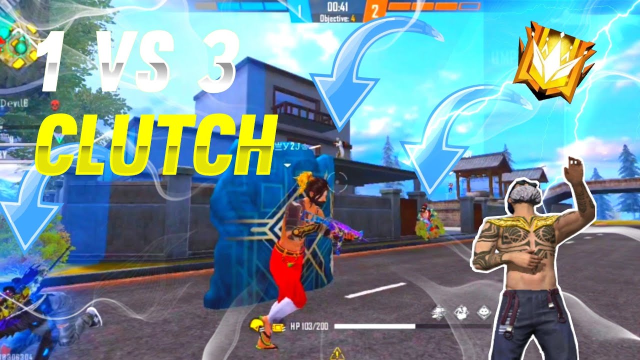 1 VS 3 CLUTCH IN CS RANK || GARENA FREE FIRE - YouTube