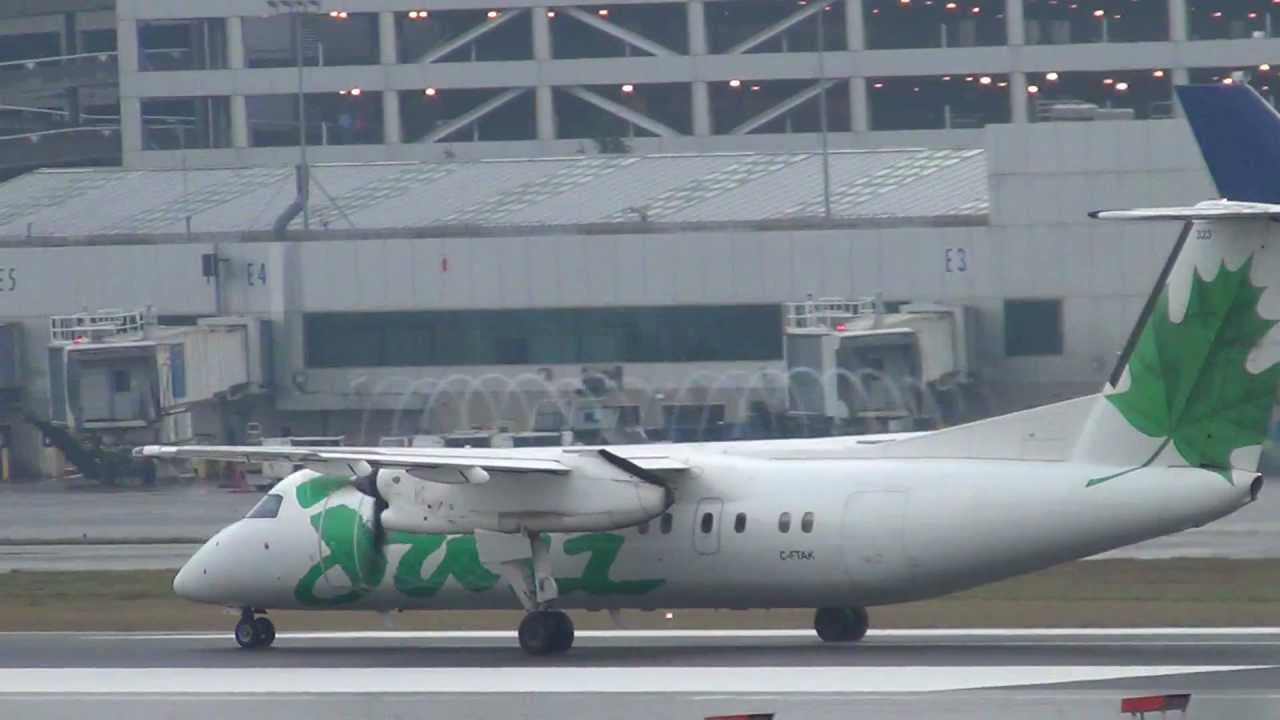 Air Canada Jazz C-FTAK Dash 8-300 Takeoff Portland Airport (PDX)