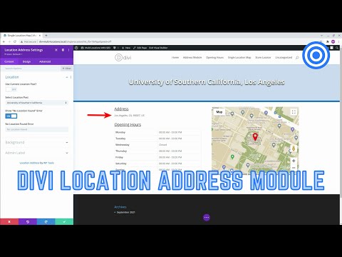 "Location Address" Divi Module