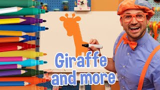 How To Draw A Giraffe and more Animals・Blippi! Fun To Draw | Kids Art