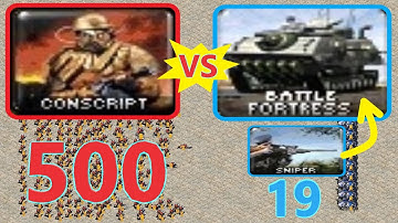 Conscripts vs Sniper Battle Fortress - Same Cost - Red Alert 2