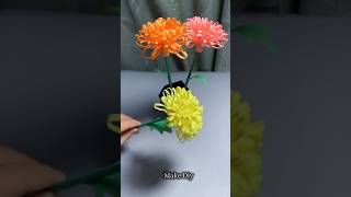 How to Make Paper Chrysanthemum Flower 🌸 | Easy Paper Flower Craft | Kids Learning #Shorts #viral