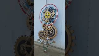 Handcrafted Steel Gear Art Installation – Unique Mechanical Sculpture for Modern Spaces.   Steelart