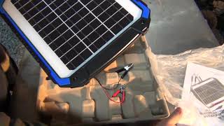 Solar powered battery charger and tender by Suner power unboxing part 1