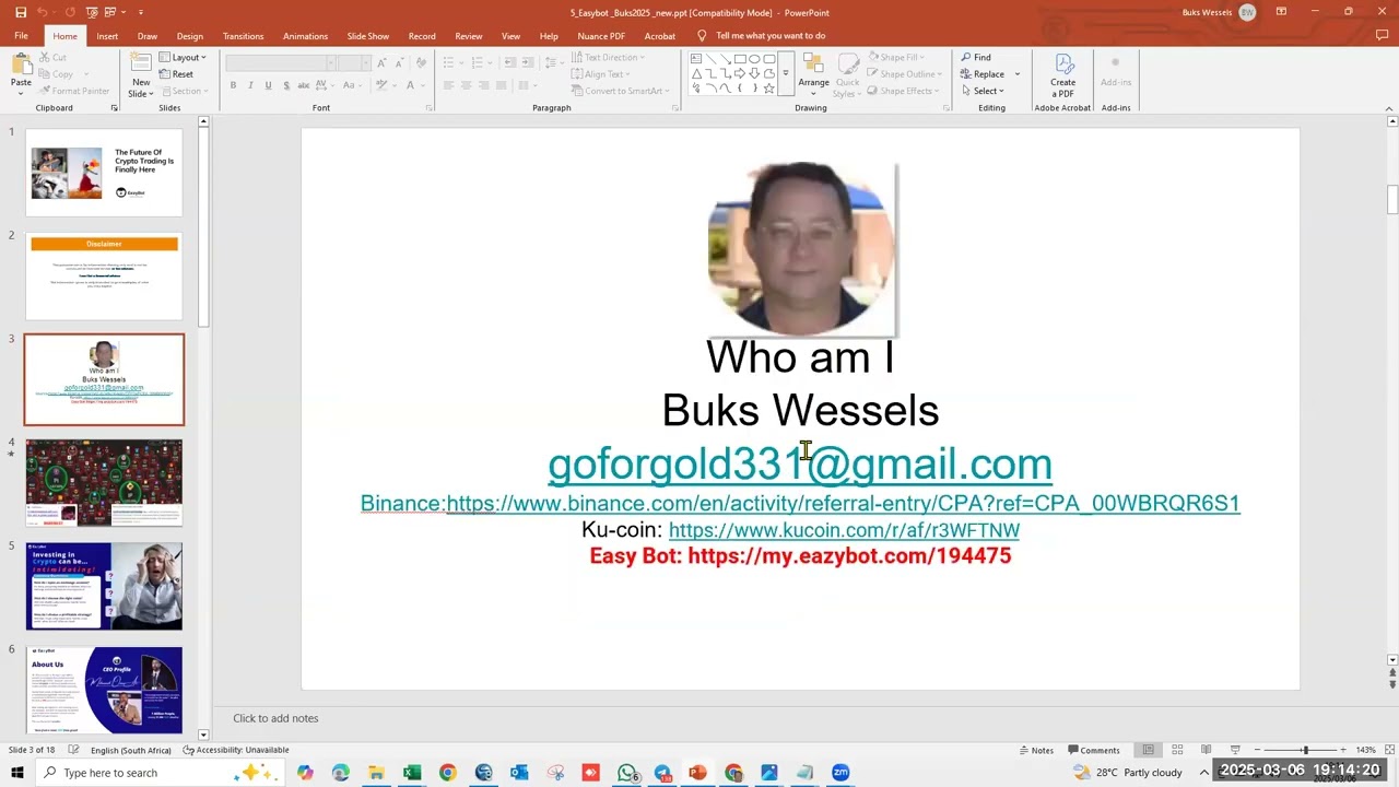 Short zoom call highlighting the pro's of Easybot
