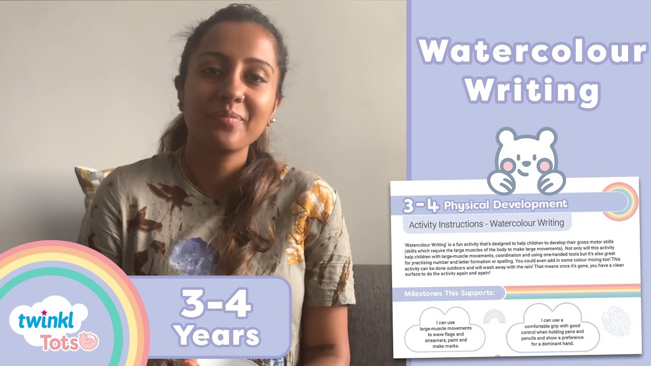 Twinkl Tots Watercolour Writing Activity | Physical Development 3-4 Years