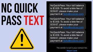 NC Quick Pass Text Alert: NCTollInvoices.com SCAM!