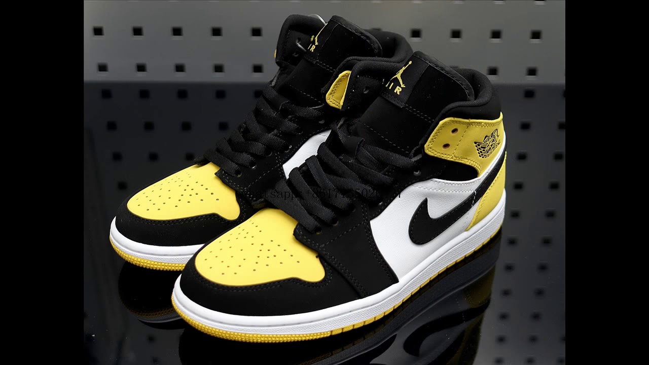 men air jordan 1 mid se black tour yellow stores
