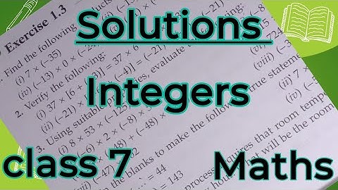 Maths Class-7th ||Exercise-1.1 ||Integers ||Solutions  || @sckidsclasses