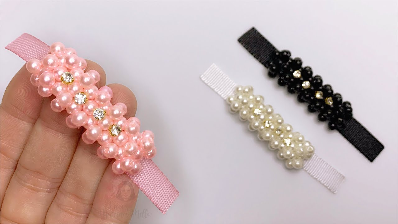 CHUVA DE PÉROLAS COM STRASS/Linda e Fácil de Fazer #ribbon 🎀By Marina Mello