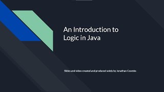 Basics of Programming 3 -  Logic in Java