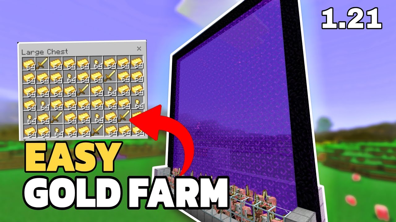 Minecraft 1.21 EASY GOLD FARM in bedrock and pocket edition 