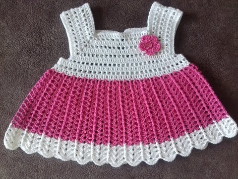 Вязаное платье крючком для новорожденной девочки