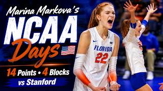 Marina Markova’s NCAA Highlights 🇺🇸🔥 delivered 14 points and 4 blocks against Stanford.