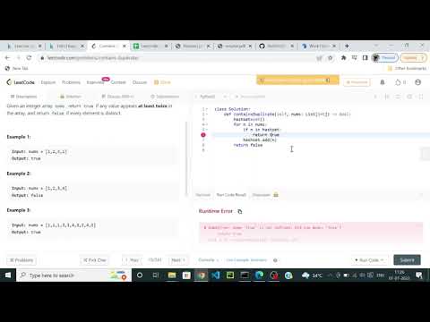 contains Duplicate Leetcode Python(Hindi)